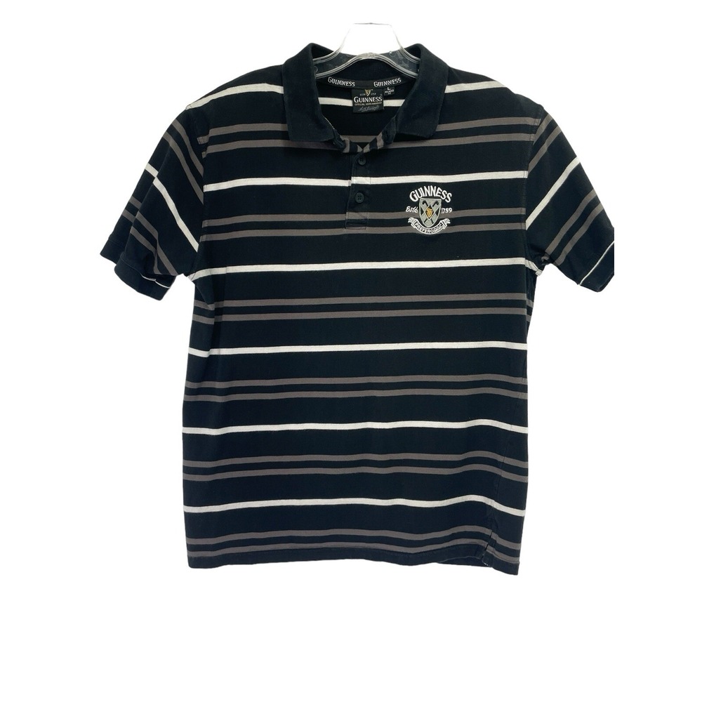 Guinness Mens Sz Large Multicolor Striped Collar Polo Shirt (B25)‎ NW/OTs